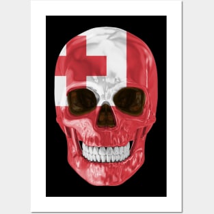 Tonga Flag Skull - Gift for Togan With Roots From Tonga Posters and Art